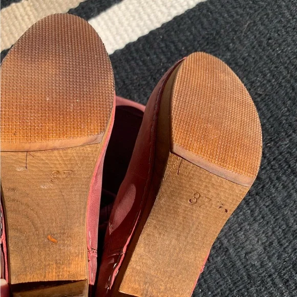 Sanita Plum Suede Wooden Clog Tall Boots size 6.5 - Picture 8 of 9